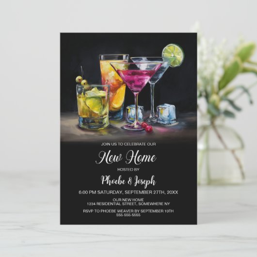Housewarming Cocktail Party Kaart (Staand voorkant)