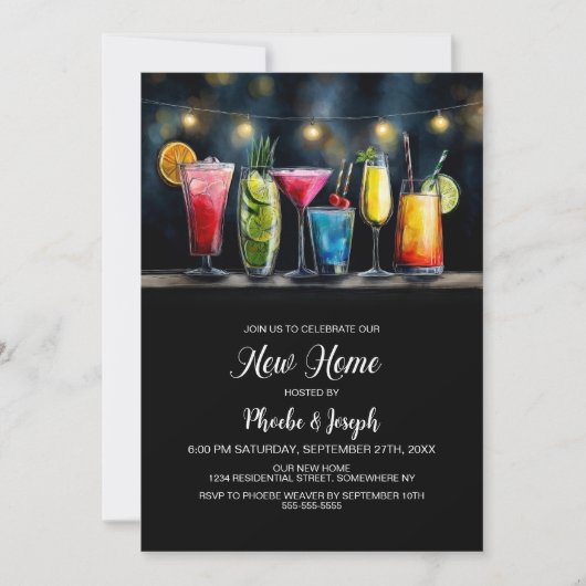 Housewarming Cocktail Party Kaart (Voorkant)
