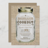 Housewarming Cookout Mason Jar Kaart (Voorkant / Achterkant)