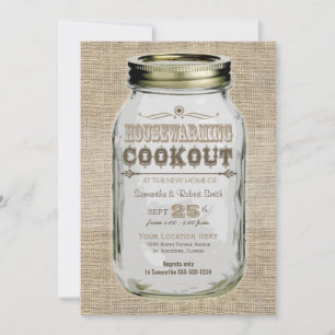 Housewarming Cookout Mason Jar Kaart