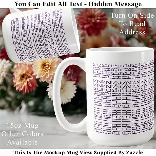 Housewarming Custom Address Hidden Message Trendy Koffiemok