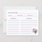 Housewarming Elegant Purple Floral Recipe Card (Voorkant)