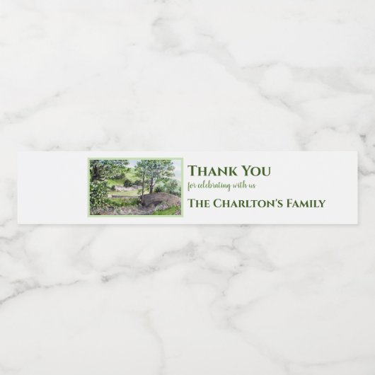 Housewarming Farmhouse Thirlmere Lake District UK Waterfles Etiket (Enkel label)