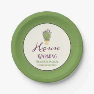 Housewarming Feest Elegante Chic Franse Lavendel Papieren Bordje