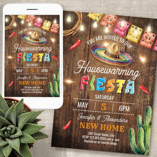 Housewarming Fiesta Party New Home Kaart
