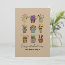 Housewarming Gefeliciteerd Rustiek Land Kraft Kaart