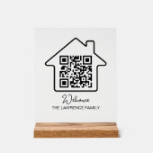 Housewarming Gift | Persoonlijke WiFi QR-code Acryl Bord (Voorkant)