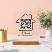 Housewarming Gift | Persoonlijke WiFi QR-code Acryl Bord (Huwelijk)