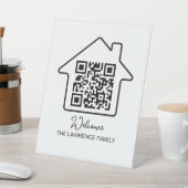 Housewarming Gift | Persoonlijke WiFi QR-code Reclamebord Met Voetstuk (Insitu)