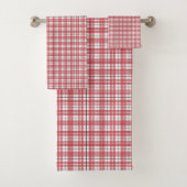 Housewarming Gift Red Black Plaid Towel Style Bad Handdoek (Insitu)