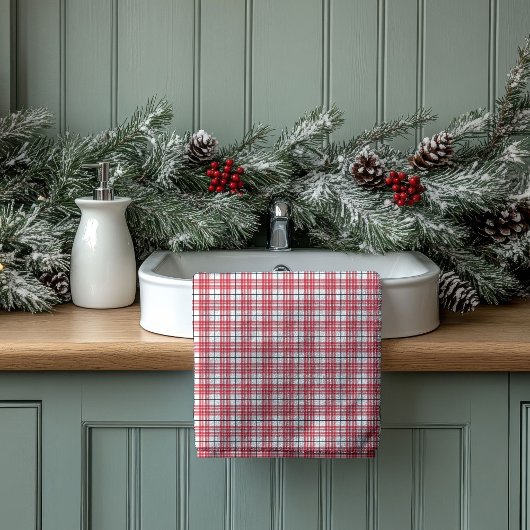 Housewarming Gift Red Black Plaid Towel Style Bad Handdoek