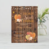Housewarming Home Sweet Home Herfst Pumpkin Invite Kaart (Staand voorkant)