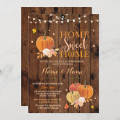 Housewarming Home Sweet Home Herfst Pumpkin Invite Kaart (Voorkant / Achterkant)