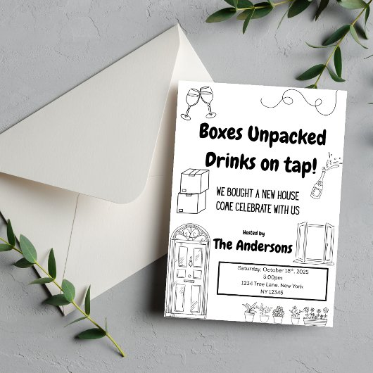 Housewarming Invitation Cute and Funny Kaart