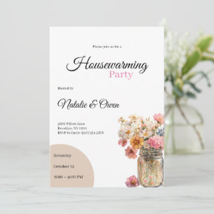Housewarming Invitation • Floral New Home Party Kaart