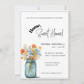 Housewarming Invitation • Home Sweet Home Floral Kaart (Voorkant)