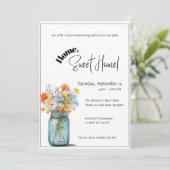 Housewarming Invitation • Home Sweet Home Floral Kaart (Staand voorkant)