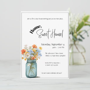 Housewarming Invitation • Home Sweet Home Floral Kaart