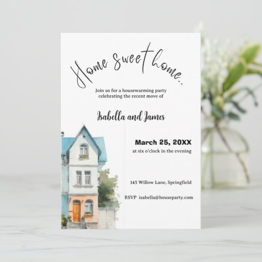 Housewarming Invitation • Home Sweet Home Kaart (Staand voorkant)