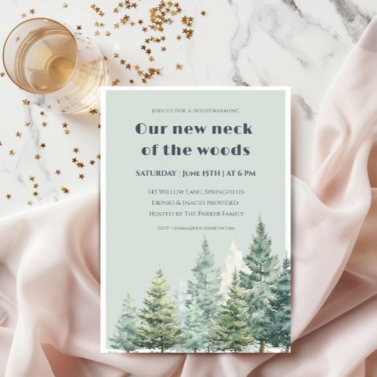 Housewarming Invitation Our New Neck of the Woods Kaart