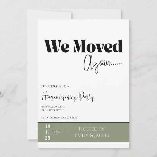 Housewarming Invitation • We Moved New Home Party  Kaart (Voorkant)