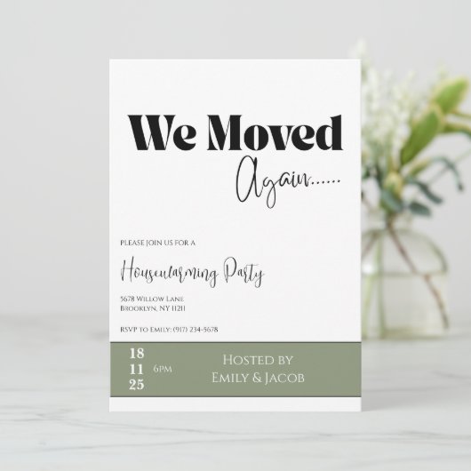 Housewarming Invitation • We Moved New Home Party  Kaart (Staand voorkant)