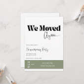 Housewarming Invitation • We Moved New Home Party  Kaart (Voorkant / Achterkant in situ)