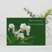 Housewarming Invitation - White Bearded Iris Kaart (Staand voorkant)