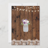 Housewarming Invite Rustic Wood Lace Floral Jar Kaart (Achterkant)