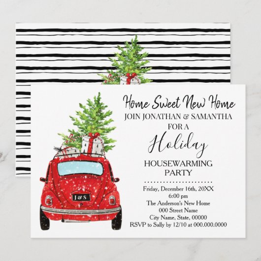 Housewarming Kerstvakantie Nieuw Home Bash Kaart (Voorkant / Achterkant)