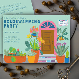 HOUSEWARMING NIEUW HUIS Kleurrijke voordeur partij Kaart