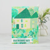 Housewarming Nieuw Huis Tuin Waterverf Schattige F Kaart (Staand voorkant)