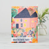 Housewarming Nieuw Huis Tuin Waterverf Schattige F Kaart (Staand voorkant)