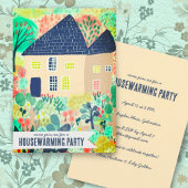 Housewarming Nieuw Huis Tuin Waterverf Schattige F Kaart