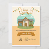 Housewarming Nodig Oranje Uitnodiging Kaart uit (Voorkant)