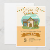 Housewarming Nodig Oranje Uitnodiging Kaart uit (Voorkant / Achterkant)