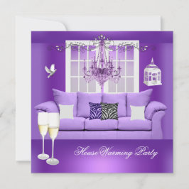 HouseWarming Paarse Champagne Chandelier Sofa Kaart