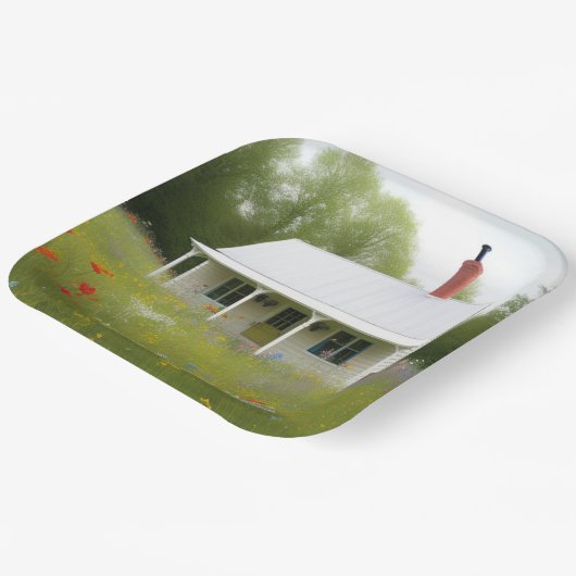 Housewarming Papieren Borden Papieren Bordje (Gebogen)