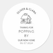 Housewarming Party bedankt label Popcorn sticker (Voorkant)