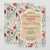 Housewarming Party Bloemen Patroon uitnodiging (Voorkant / Achterkant)