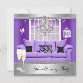 HouseWarming Party Champagne Chandelier Sofa Kaart