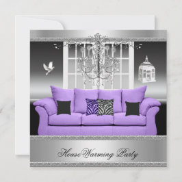 HouseWarming Party Chandelier Paars Silver White Kaart