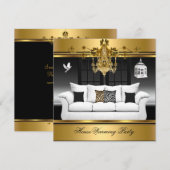 HouseWarming Party Chandelier Rich Gold Black Kaart (Voorkant / Achterkant)
