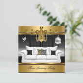 HouseWarming Party Chandelier Rich Gold Black Kaart (Staand voorkant)