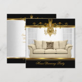 HouseWarming Party Chandelier Rich Gold Black Kaart (Voorkant / Achterkant)