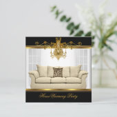 HouseWarming Party Chandelier Rich Gold Black Kaart (Staand voorkant)