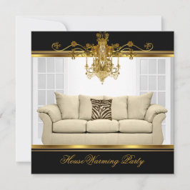 HouseWarming Party Chandelier Rich Gold Black Kaart