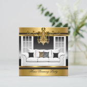 HouseWarming Party Chandelier Rich Gold Black Kaart (Staand voorkant)