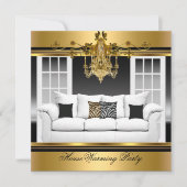 HouseWarming Party Chandelier Rich Gold Black Kaart (Voorkant)