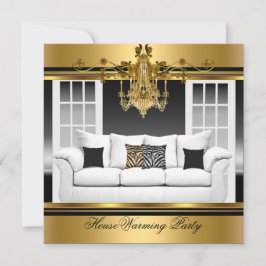 HouseWarming Party Chandelier Rich Gold Black Kaart